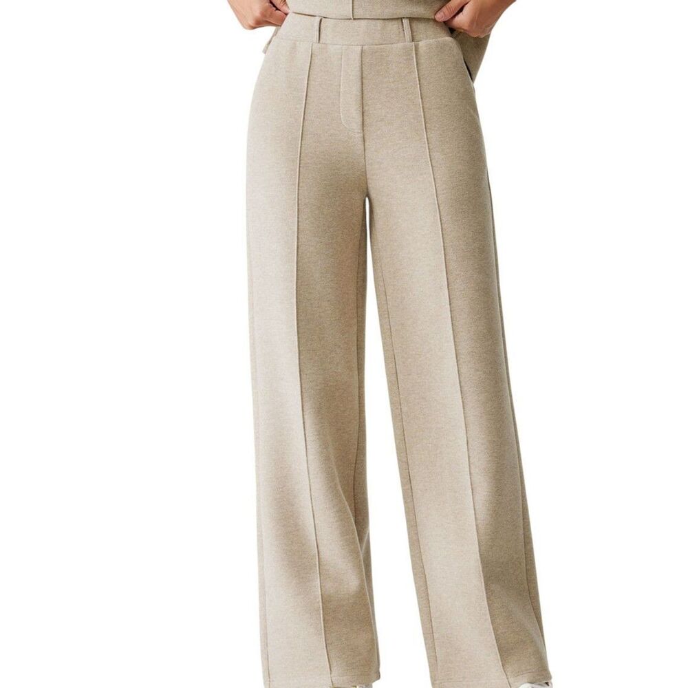 OGL FuzzLuxe Cozy Wool Blend High Waist Straight Leg Pull On Pants Small Tall
